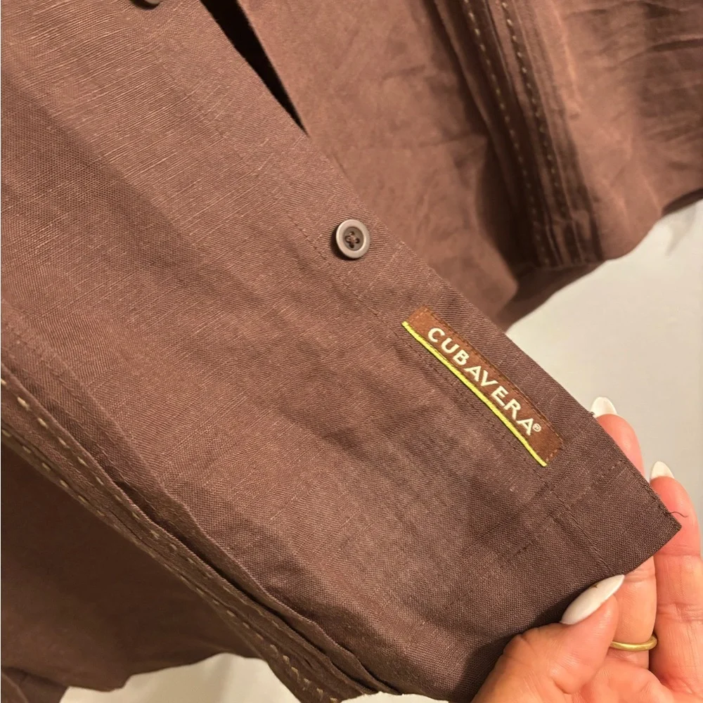 Cubavera Rich Brown Casual Shirt - Picture 3 of 7